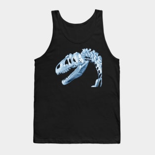 T-Rex Skeleton Blue Tank Top